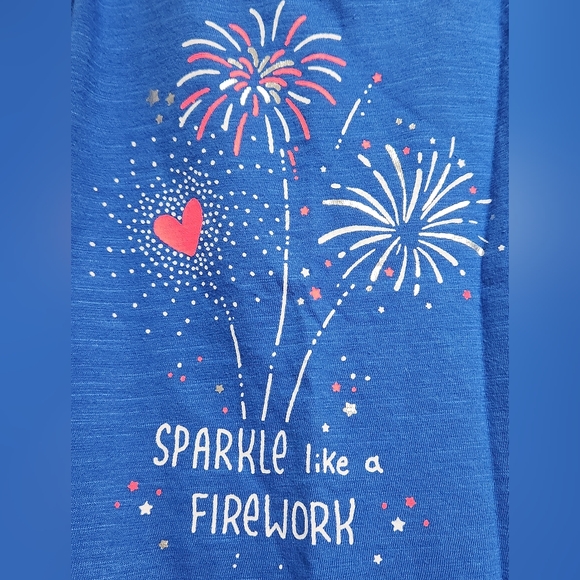 Girls Size 7 4th of July Tank Top Shirt "Sparkle Like A Firework" - Picture 2 of 6